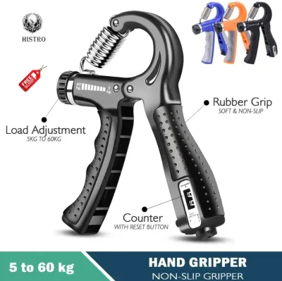 Histro Automatic Counting Hand Gripper Adjustable Resistance Automatic Counting Non-Slip Hand Grip Strength Trainer Fingers Wrist Forearm Exerciser Workout Gear Home Gym Exercise Equipment Hand Gripper 5-60KG Automatic Non-Slip hand strengthen